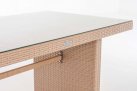 stół z technorattanu ogrodowy 137x66 cm piaskowy