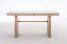 stół z technorattanu ogrodowy 137x66 cm piaskowy