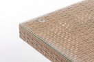 stół z technorattanu ogrodowy 137x66 cm piaskowy