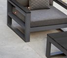 Zestaw wypoczynkowy mebli aluminiowych na taras MALLORCA - ciemnoszary - czarny kompozyt
