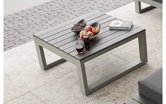 Stolik ogrodowy szary aluminiowy Mallorca prstokątny 118x82 cm 