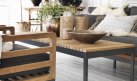stolik ogrodowy kawowy aluminiowo-teakowy ZALONGO 150x60 cm