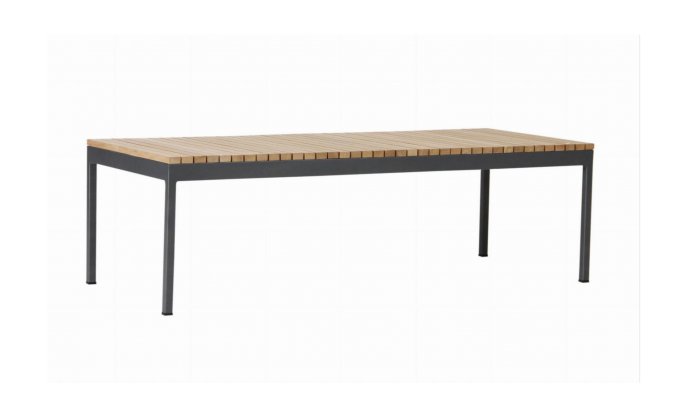 stolik ogrodowy kawowy aluminiowo-teakowy ZALONGO 150x60 cm