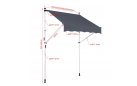 Markiza przenośna do szybkiego montażu SUNPROOF 350x120 cm CIEMNOSZARA