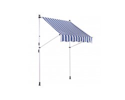 Markiza przenośna do szybkiego montażu SUNPROOF 350x120 cm BIAŁO-NIEBIESKA