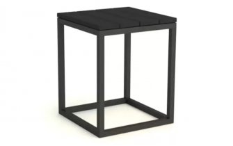 Grafitowy stolik boczny ogrodowy aluminiowy GILI 33x33x40 cm