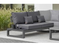 Dwuosobowa sofa ogrodowa ze stolikiem na końcu z desek kompozytowych CZARNYCH