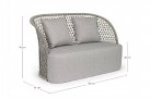 Beżowa Ekskluzywna sofa dwuosobowa ogrodowa CUYEN bizzotto 