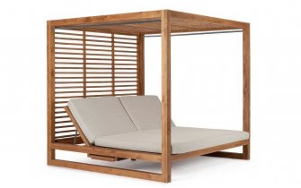 Luksusowe łóżko 2os. Daybed z daszkiem, całości wykonane z drewna tekowego premium Honolulu