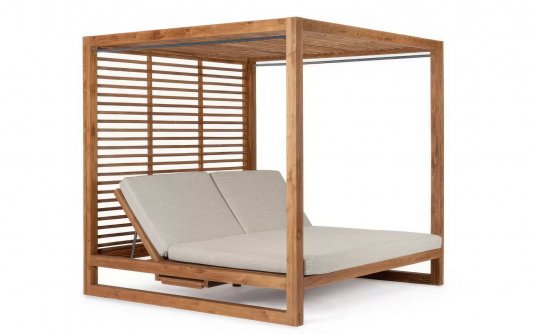 Luksusowe łóżko 2os. Daybed z daszkiem, całości wykonane z drewna tekowego premium Honolulu Luksusowe łóżko 2os. Daybed z daszkiem, całości wykonane z drewna tekowego premium Honolulu