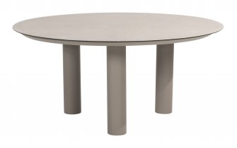 Okrągły stół ogrodowy DONATO Ø160 cm jasnoszary z ceramicznym blatem
