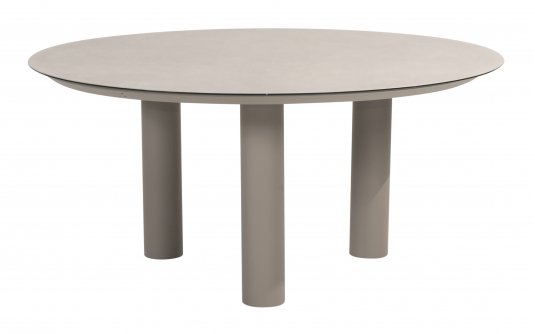 Okrągły stół ogrodowy DONATO Ø160 cm jasnoszary z ceramicznym blatem