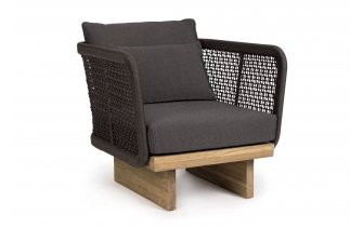Ekskluzywny fotel wypoczynkowy XYLIA bizzotto ciemnoszary teak