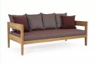 Sofa ogrodowa teak z drewna teak KOBO bizzotto bordowe poduszki