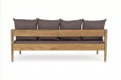 Sofa ogrodowa teak z drewna teak KOBO bizzotto bordowe poduszki