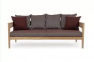 Sofa ogrodowa teak z drewna teak KOBO bizzotto bordowe poduszki