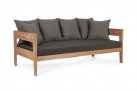 Sofa ogrodowa teak z drwna teak KOBO bizzotto ciemnoszare poduszki