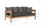 Sofa ogrodowa teak z drwna teak KOBO bizzotto ciemnoszare poduszki