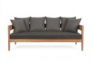 Sofa ogrodowa teak z drwna teak KOBO bizzotto ciemnoszare poduszki