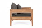 Sofa ogrodowa teak z drwna teak KOBO bizzotto ciemnoszare poduszki