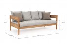 Sofa ogrodowa teaku z teak KOBO bizzotto beżowe poduszki