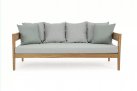 Sofa ogrodowa teaku z teak KOBO bizzotto szarozielone poduszki