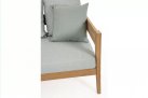 Sofa ogrodowa teaku z teak KOBO bizzotto szarozielone poduszki