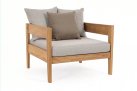 Fotel ogrodowy teak z drewna teak KOBO bizzotto beżowe poduszki