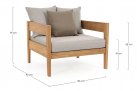 Fotel ogrodowy teak z drewna teak KOBO bizzotto beżowe poduszki