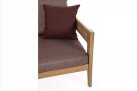 Fotel ogrodowy teak z drewna teak KOBO bizzotto bordowe poduszki
