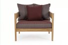 Fotel ogrodowy teak z drewna teak KOBO bizzotto bordowe poduszki