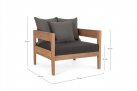 Fotel ogrodowy teak z drewna teak KOBO bizzotto ciemnoszare poduszki