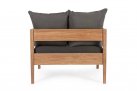 Fotel ogrodowy teak z drewna teak KOBO bizzotto ciemnoszare poduszki