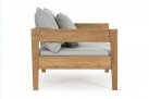Fotel ogrodowy teak z drewna teak KOBO bizzotto zielonoszare poduszki
