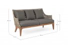 Sofa ogrodowa wypoczynkowa technorttanowo-teakowe KEILANI bizzotto