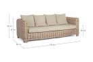 Beżowa sofa trzyosobowa rattanowa do patio FORTALEZALEZA bizzotto