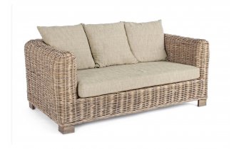 Beżowa sofa dwuosobowa rattanowe do patio FORTALEZALEZA bizzotto