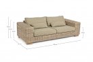 Kubistyczna beżowa sofa 3-osobowa rattanowa do ogrodu zimowego LEANDRO bizzotto 