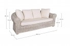 Sofa klsyczna z bielonego rattanu COBA bizzotto