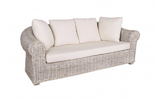 Sofa klsyczna z bielonego rattanu COBA bizzotto Sofa klsyczna z bielonego rattanu COBA bizzotto