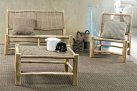 Ławka sofa teakowa z technorattanem LAMPOK bizzotto