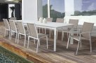 Biały zestaw stołowy aluminiowy z rozkładanym stołem 200-300x110 KONNOR bizzotto