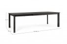 Ciemnoszary rozkładany stół 160-240x100 aluminiowy ogrodowy KONNOR bizzotto