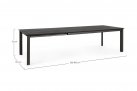 Ciemnoszary rozkładany stół 200-300x110 aluminiowy ogrodowy KONNOR bizzotto