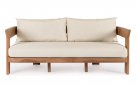 Sofa wypoczynkowa do patio 2,5-osobowa EVORA drewno teakowe / poduszki Olefin