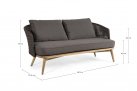 Sofa wypoczynkowa na taras teak i lina polipropylenowa brązowa NINFA bizzotto