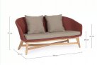 Bordowa ekskluzywna sofa ogrodowa wypoczynkowa teak lina polipropylenowa COACHELLA bizzotto 