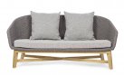 Szara nowoczesna sofa ogrodowa wypoczynkowa teak lina COACHELLA bizzotto 
