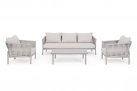 Beżowa szeroka sofa nowoczesna na taras aluminiowa FLOENCIA bizzotto