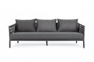 Antracytowa szeroka sofa nowoczesna na taras aluminiowa FLOENCIA bizzotto
